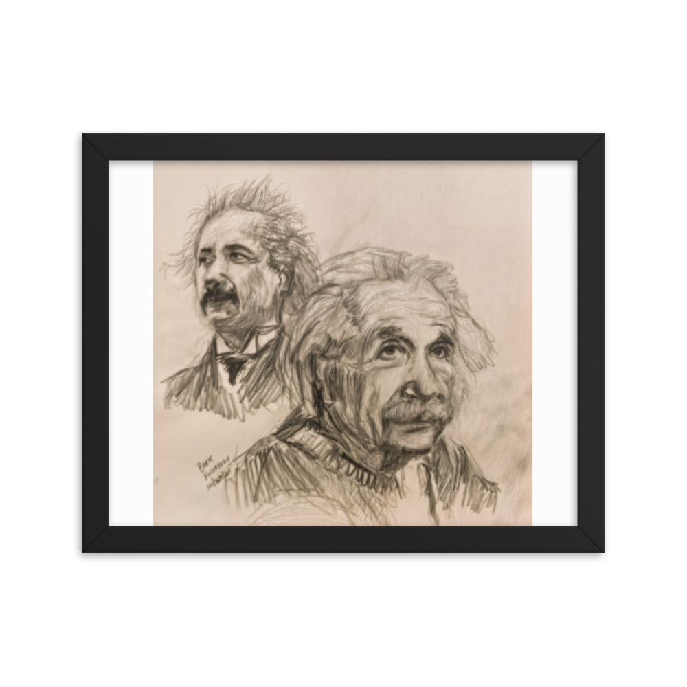 Framed Poster of young and old Albert Einstein