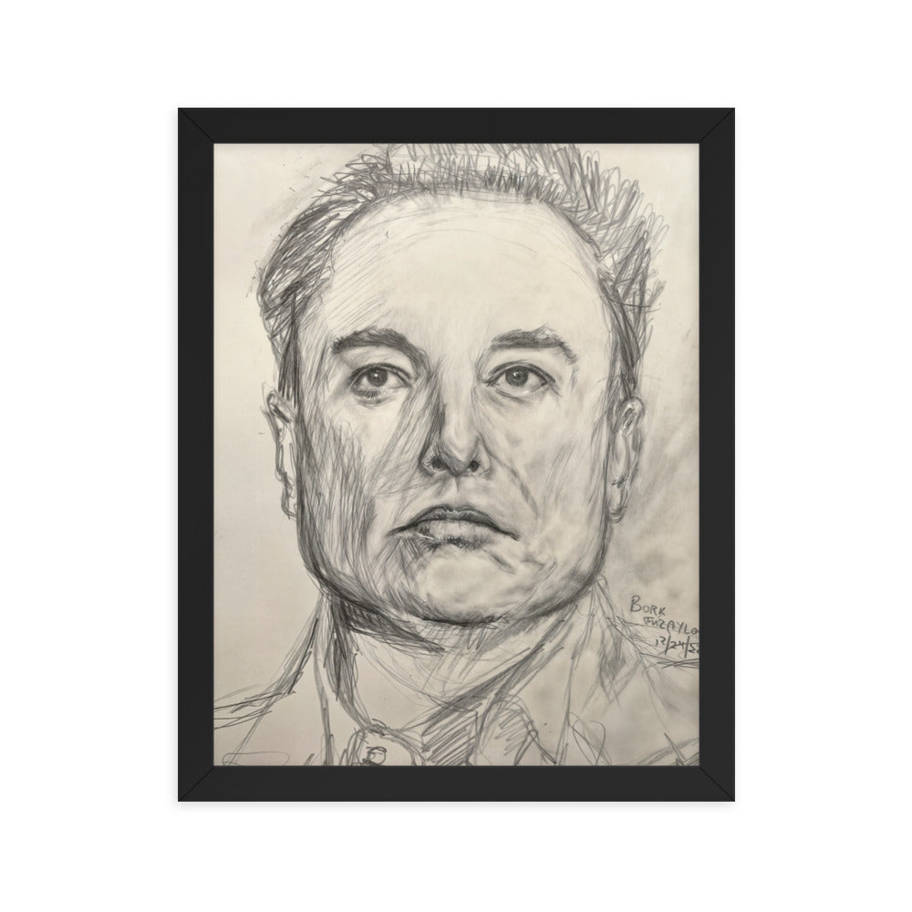 Framed Poster of Elon Musk