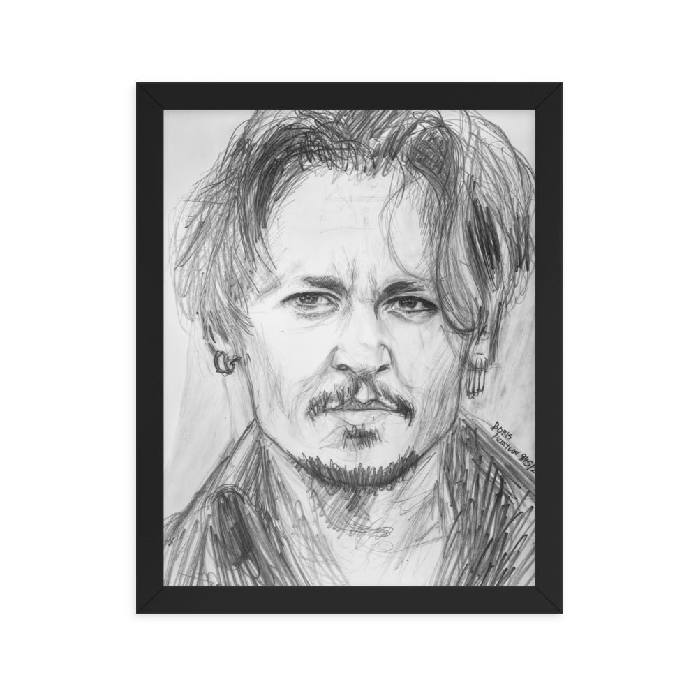 Framed Poster of Johnny Depp