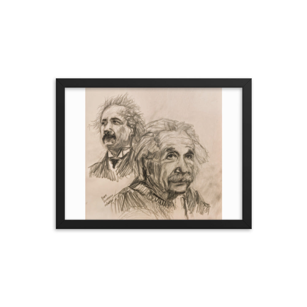 Framed Poster of young and old Albert Einstein