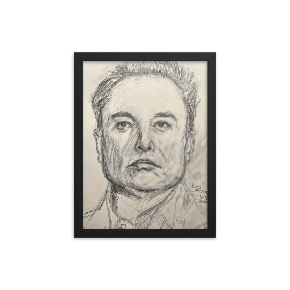 Framed Poster of Elon Musk