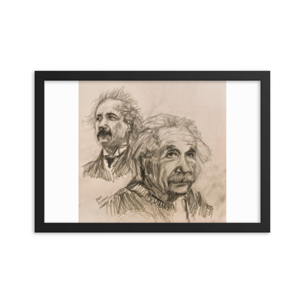 Framed Poster of young and old Albert Einstein