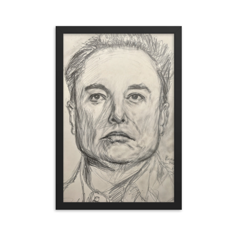 Framed Poster of Elon Musk