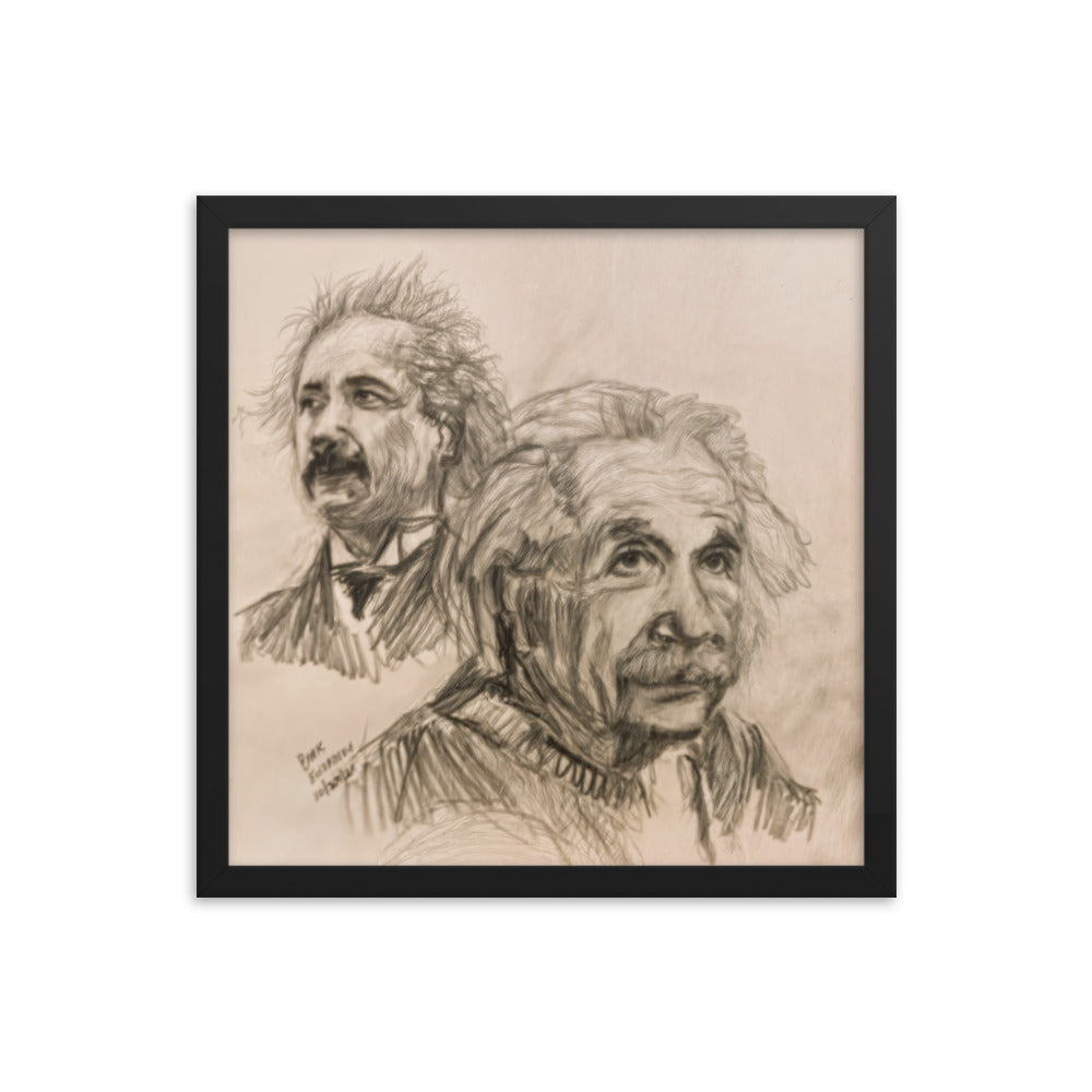 Framed Poster of young and old Albert Einstein