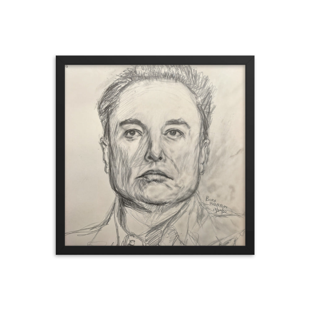 Framed Poster of Elon Musk