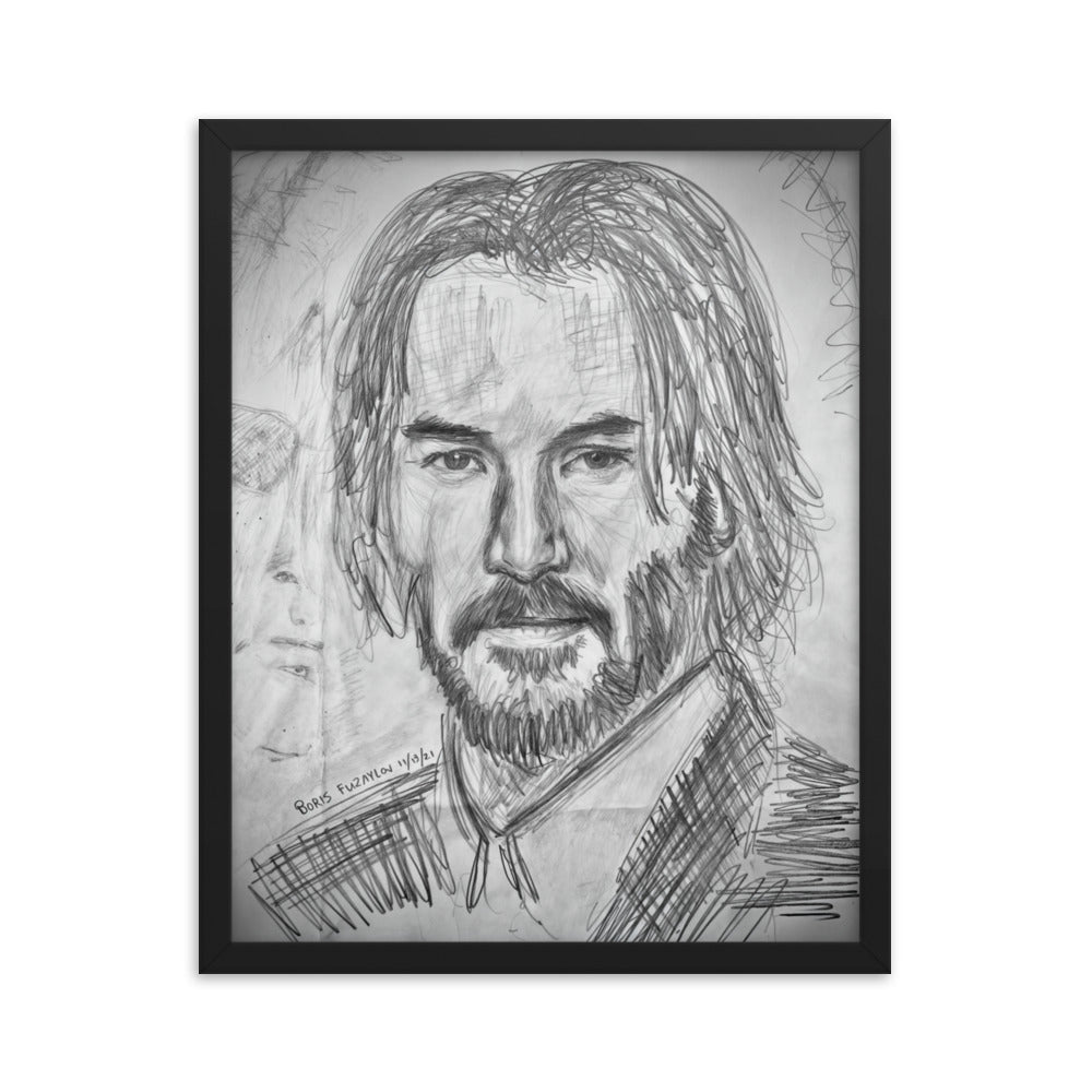 Framed Poster of Keanu Reeves