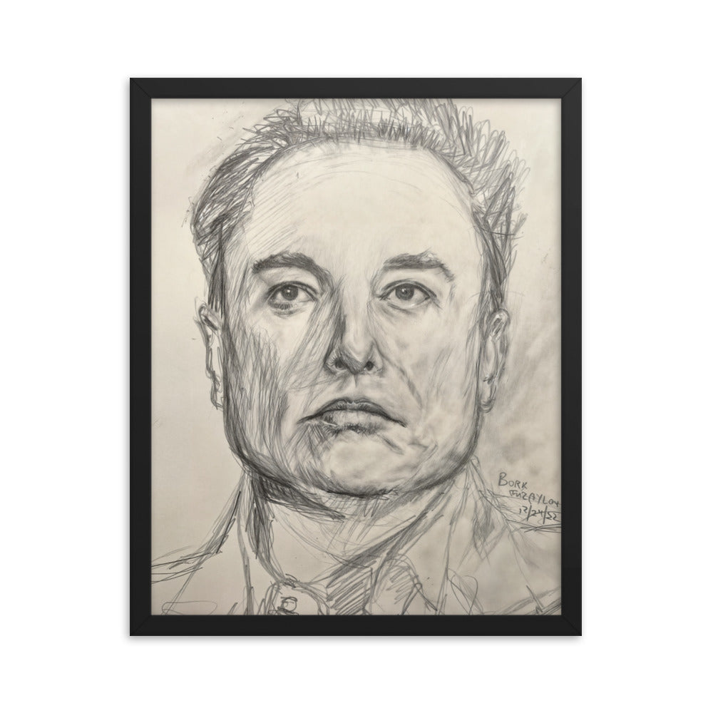 Framed Poster of Elon Musk