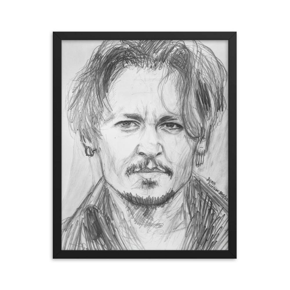 Framed Poster of Johnny Depp