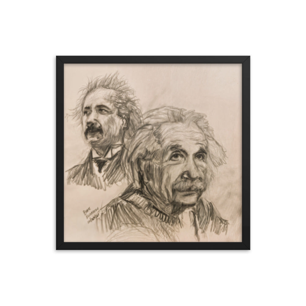 Framed Poster of young and old Albert Einstein