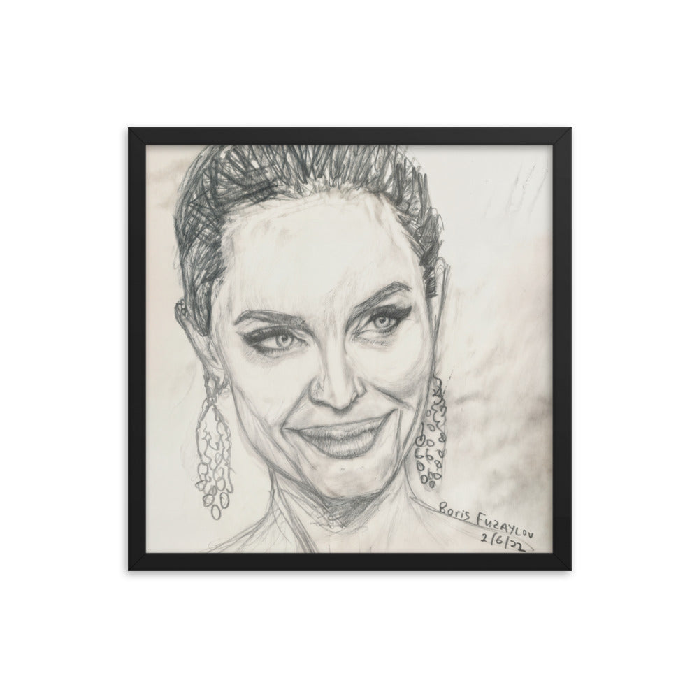 Framed Poster of Angelina Jolie