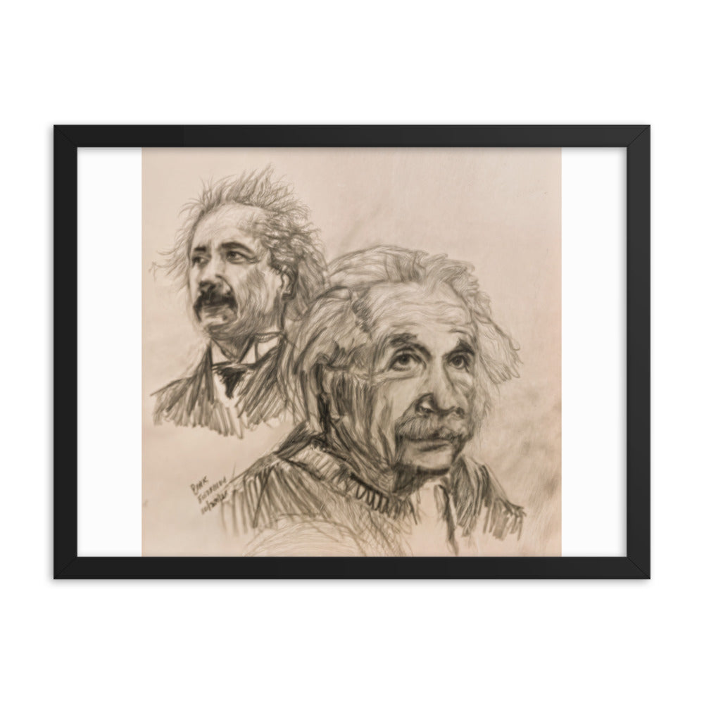 Framed Poster of young and old Albert Einstein