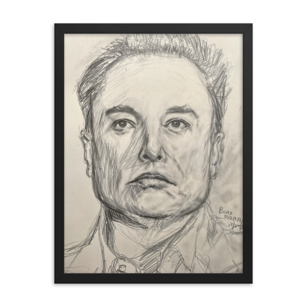 Framed Poster of Elon Musk