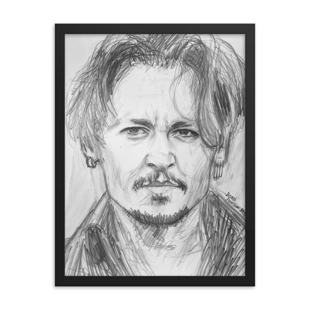 Framed Poster of Johnny Depp