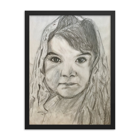 Framed Poster of Childs Face