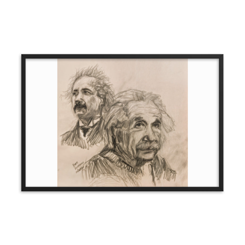 Framed Poster of young and old Albert Einstein