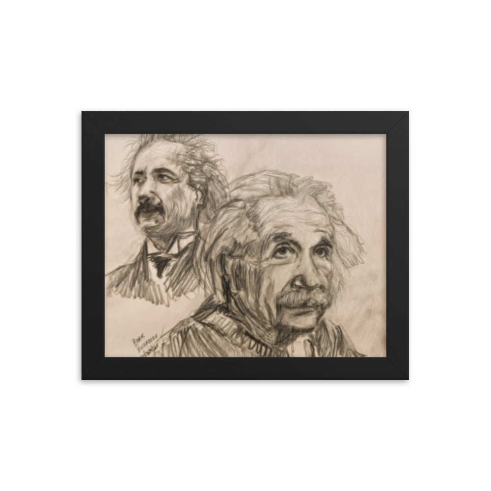 Framed Poster of young and old Albert Einstein