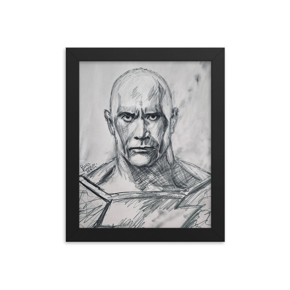 Framed Poster of The Rock as Black Adam