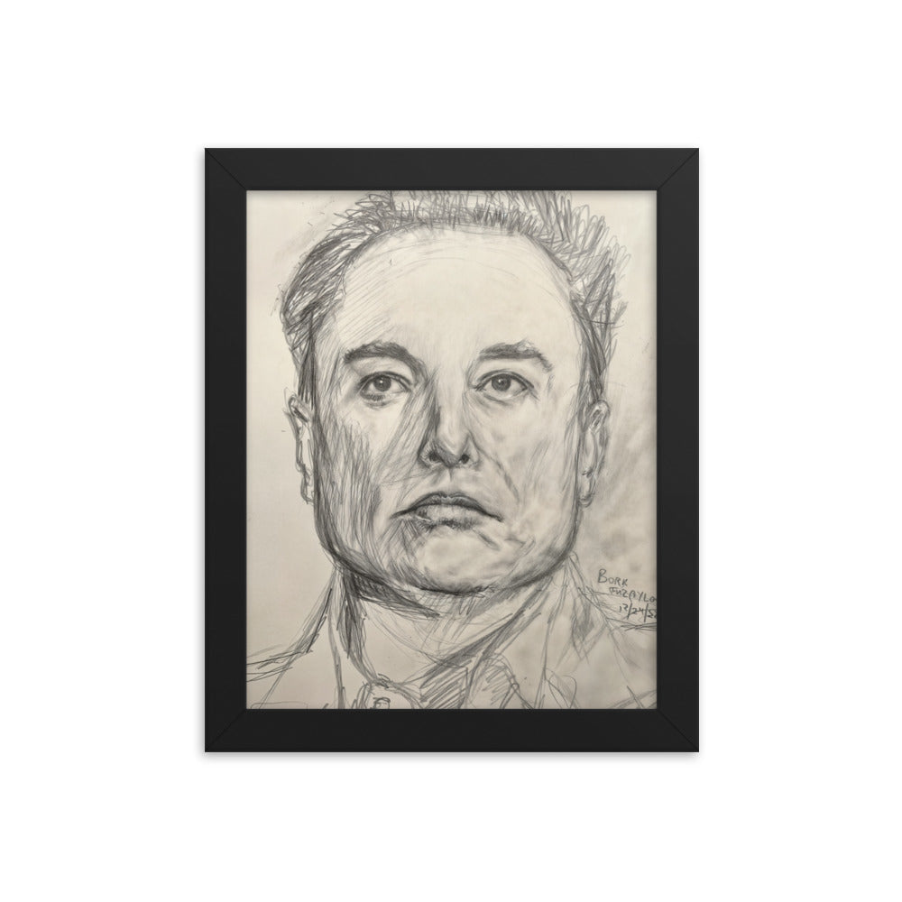 Framed Poster of Elon Musk